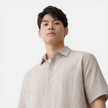 Men's lightweight Tencel short sleeve shirt from FJØRNA, breathable summer shirt with comfort fit and casual style.