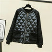 Bomber Jacket Women Quilted Plush Trim Zip Front Cropped