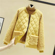 Bomber Jacket Women Quilted Plush Trim Zip Front Cropped