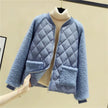 Bomber Jacket Women Quilted Plush Trim Zip Front Cropped