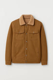 Button-Up Jacket Men Sherpa-Lined Collar Chest Pockets Regular Fit