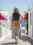 FJØRNA women's sleeveless summer midi dress with flowy silhouette and ombre design, perfect for warm weather and casual outings.