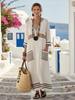 Flowy summer maxi dress for women by FJØRNA with pockets, featuring a relaxed fit and lightweight fabric, perfect for warm weather.