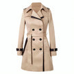 Trench Coat Women Double Breasted Belted Mid Length
