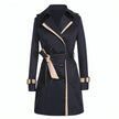 Trench Coat Women Double Breasted Belted Mid Length