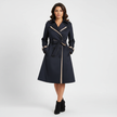 Trench Coat Women Double Breasted Belted Mid Length