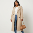 Trench Coat Women Long Belted Lapel Collar Classic