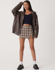 Vegan Leather Jacket Women Oversized with Front Zip