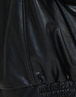 Vegan Leather Jacket Women Oversized with Front Zip