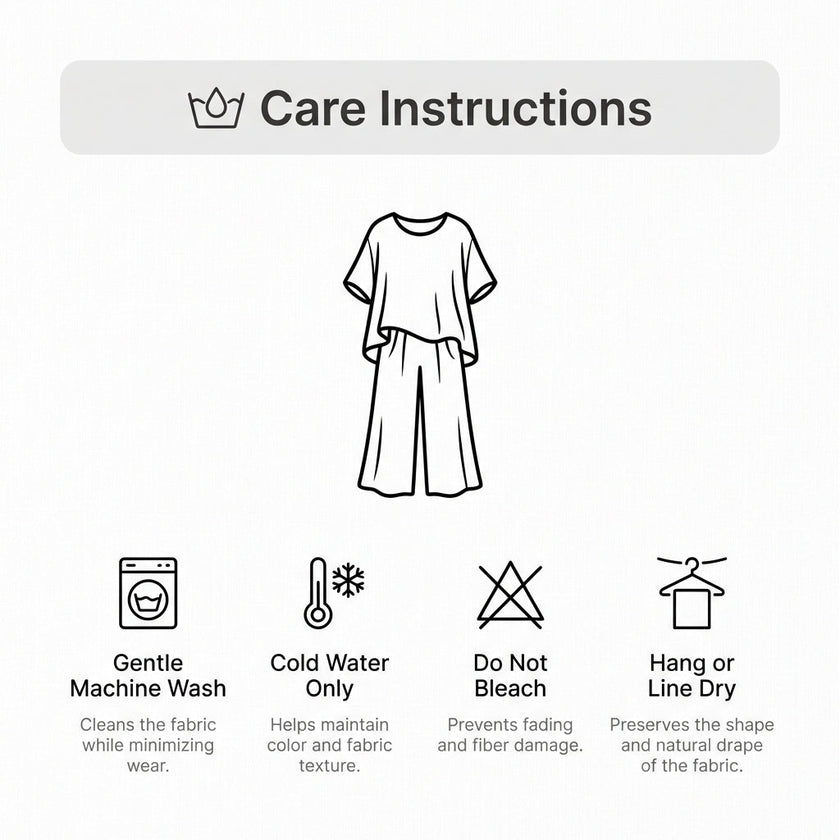 FJØRNA women's elegant two-piece co-ord set with trousers and one-shoulder top featuring pockets on a white background.