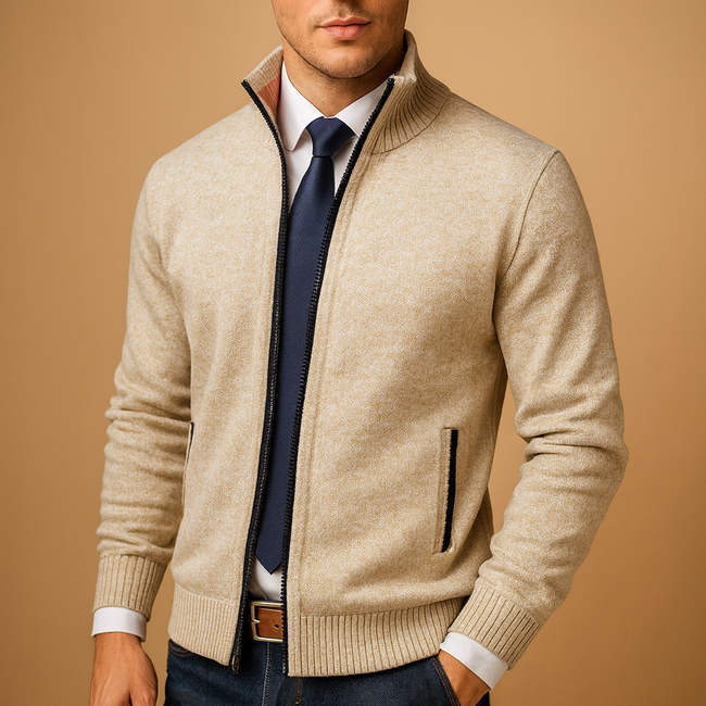 Austin | Stand Collar Wool Coat for Men