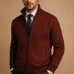 Wool Blend Zip Jacket Men Stand Collar Regular Fit