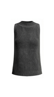 Open Knit Tank Top Women Sleeveless Round Neck Semi-Sheer