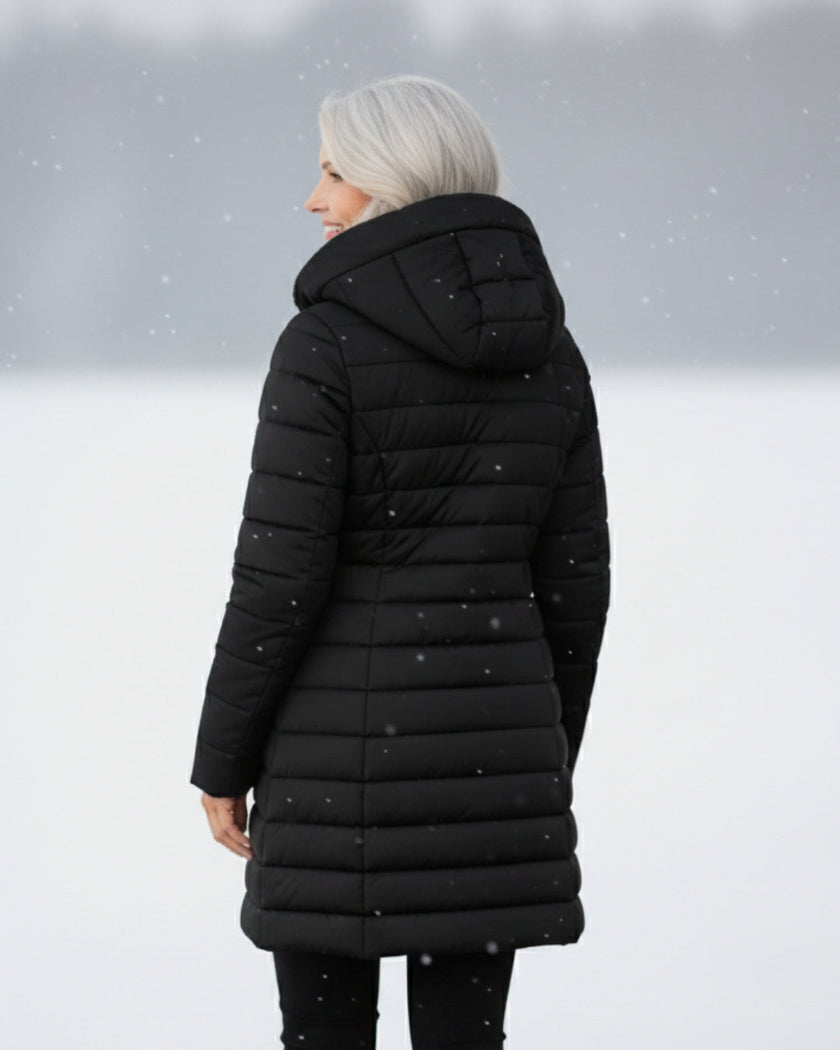 Danique | Women's Longline Hooded Fleece-Lined Winter Puffer Coat