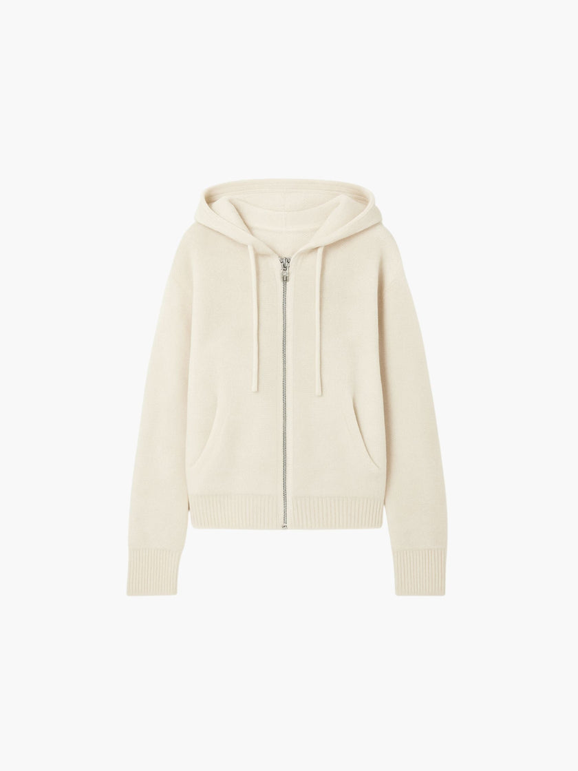 Zip-Up Hoodie Sweater Women Cashmere Blend Old Money