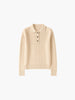 Cable Knit Polo Sweater Women Wool Cashmere Blend Winter