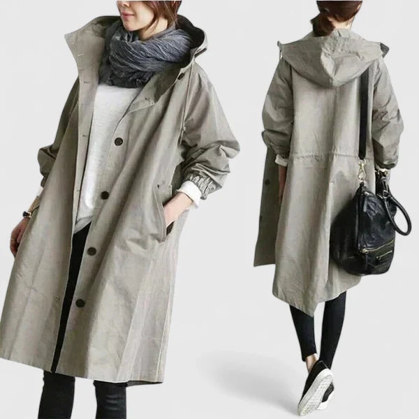 Winter Coat Oversized Longline Hooded Adjustable Hood Long Coat | Willow