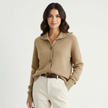 Oversized Cardigan Women, Soft Ribbed Knit with Oversized Buttons