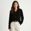 Oversized Cardigan Women, Soft Ribbed Knit with Oversized Buttons