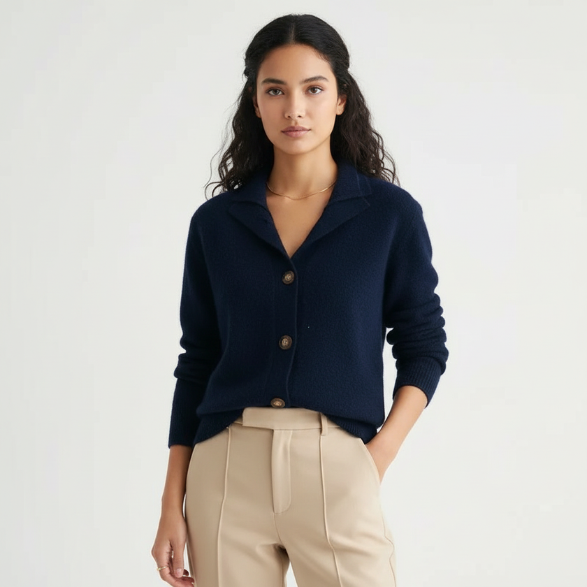 Oversized Cardigan Women, Soft Ribbed Knit with Oversized Buttons