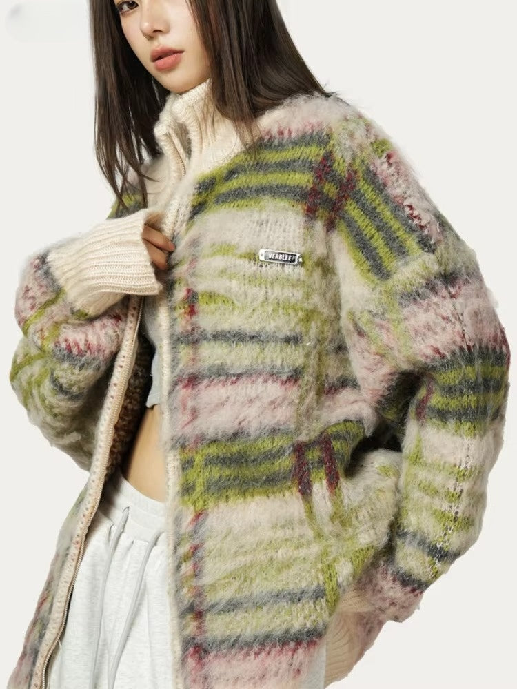 Fluffy Cardigan Women Oversized Vintage Style