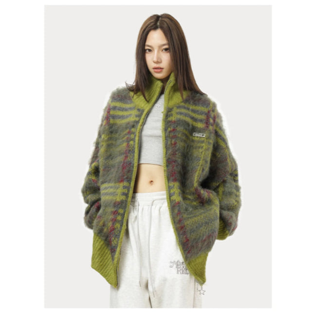Fluffy Cardigan Women Oversized Vintage Style