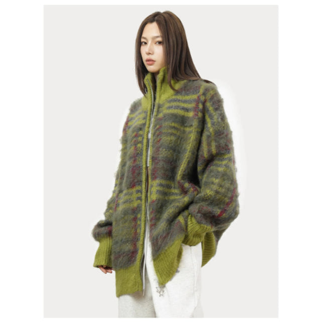 Fluffy Cardigan Women Oversized Vintage Style