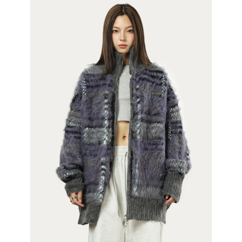 Fluffy Cardigan Women Oversized Vintage Style