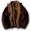 Sherpa Collar Jacket Men Cotton Blend Zip Front Regular Fit