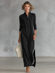 White maxi dress for women by FJØRNA, flowing fabric, sleeveless design, perfect for summer or casual occasions.