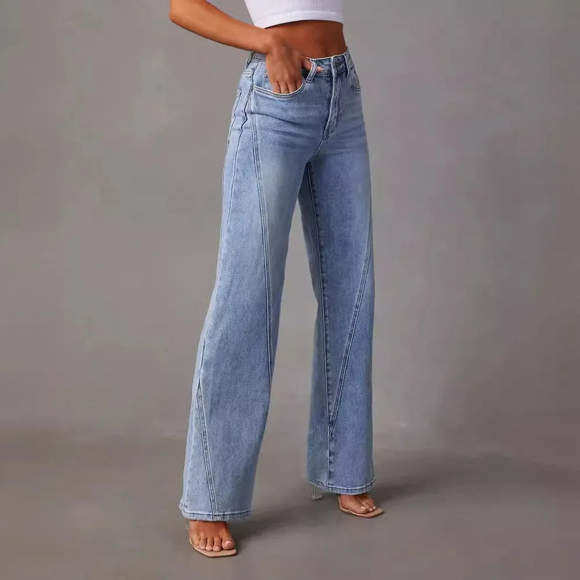 Wide Leg Jeans Women High Waist Light Wash Denim