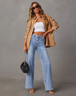 Wide Leg Jeans Women High Waist Light Wash Denim