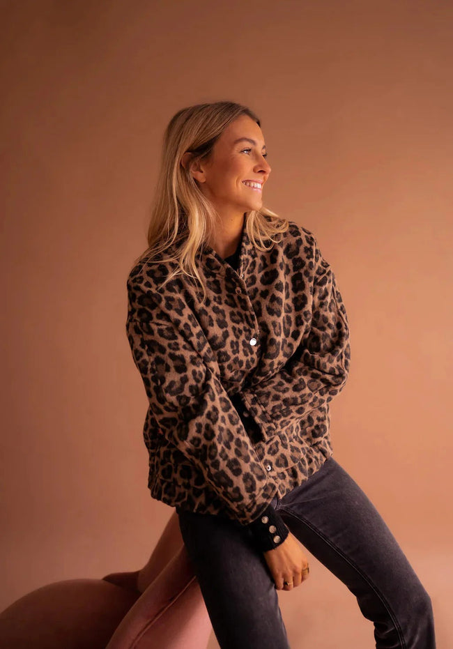 Mia | Leopard Print Bomber Jacket for Women