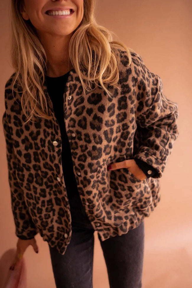 Mia | Leopard Print Bomber Jacket for Women