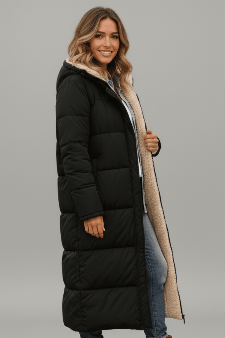 Amelia | Women's Longline Hooded Winter Puffer Coat