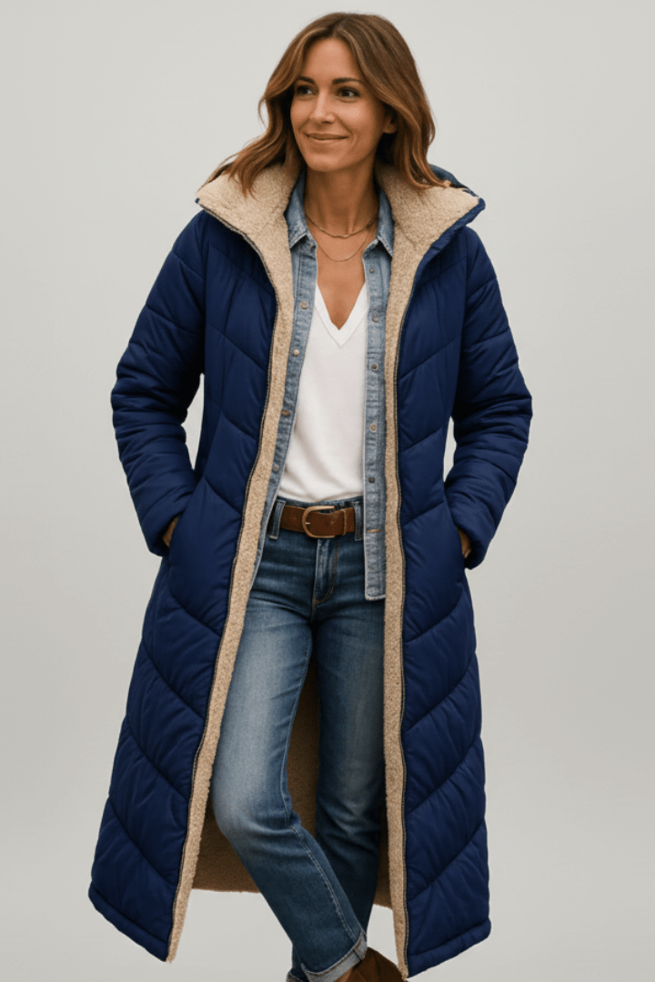 Amelia | Women's Longline Hooded Winter Puffer Coat