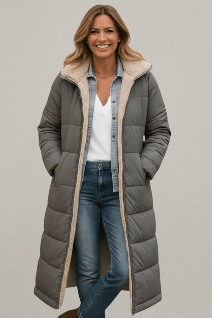 Amelia | Women's Longline Hooded Winter Puffer Coat