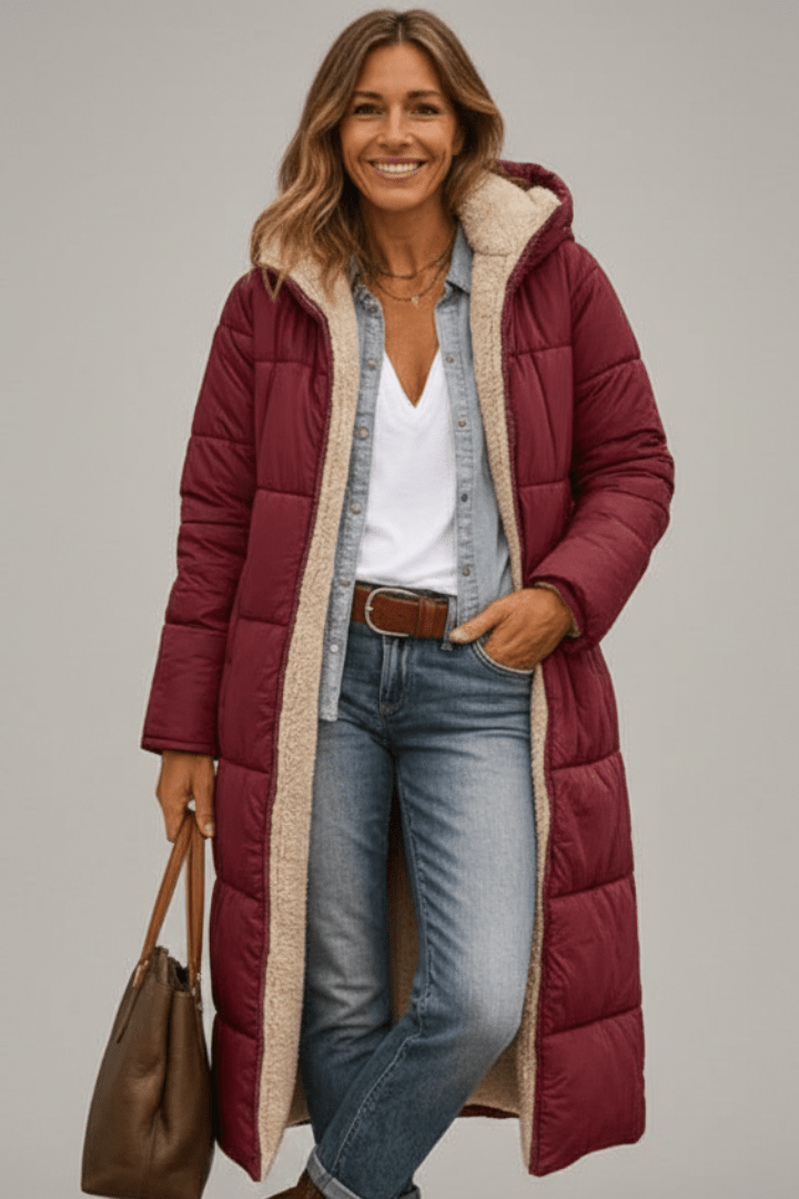 Amelia | Women's Longline Hooded Winter Puffer Coat