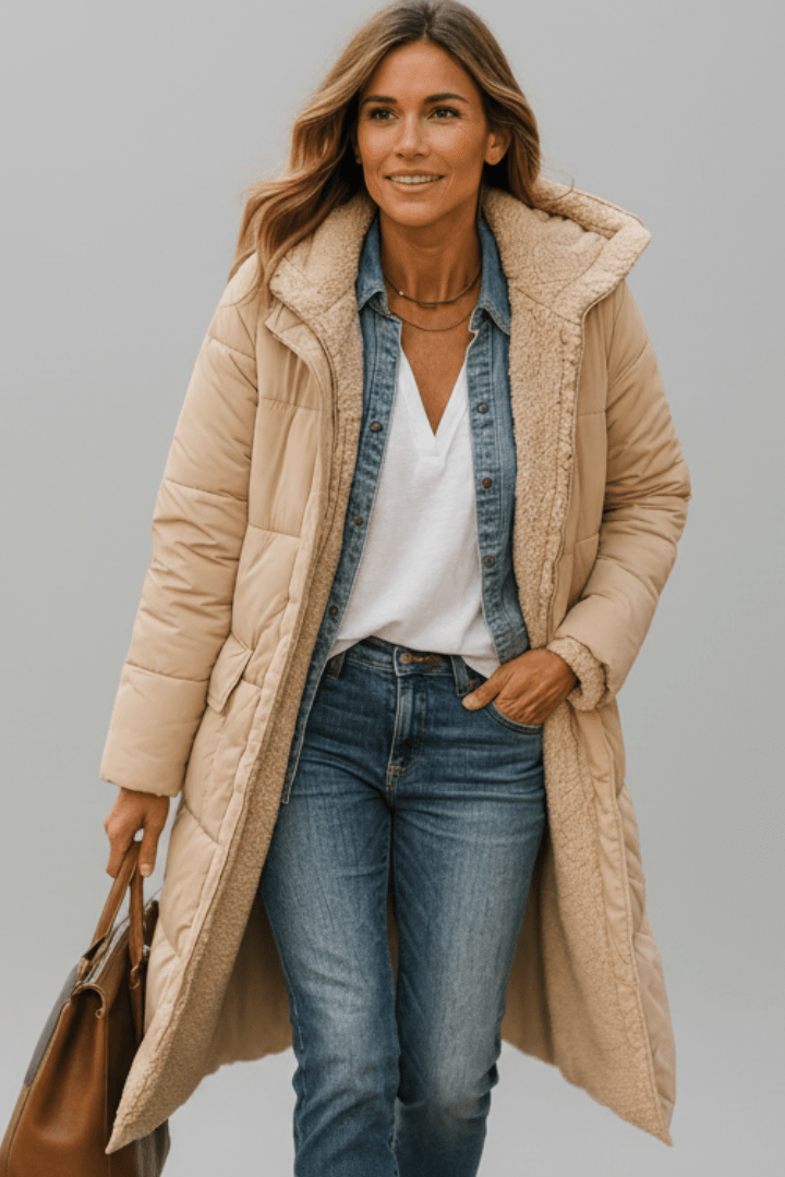 Amelia | Women's Longline Hooded Winter Puffer Coat