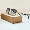 Women's retro aviator sunglasses with gold titanium frame and gradient lenses by FJØRNA.