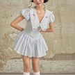FJØRNA Y2K Chelsea Collar women's mini dress featuring a stylish collar, perfect for party and daytime wear.