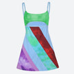 Colorful Y2K mini dress for women by FJØRNA, featuring vibrant patterns and a stylish party and daywear design.
