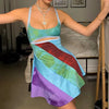 Colorful Y2K mini dress for women by FJØRNA, featuring vibrant patterns perfect for party and daytime wear.