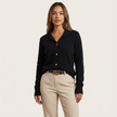 Knit Cardigan Women Soft Button Front Collared Relaxed Fit