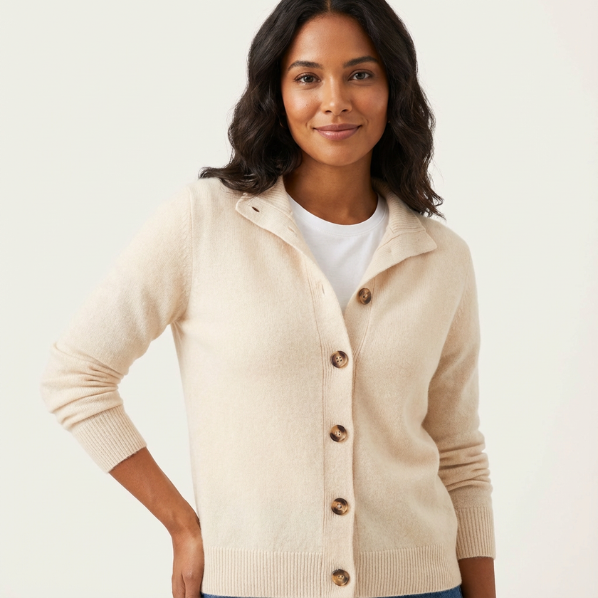 Knit Cardigan Women Soft Button Front Collared Relaxed Fit