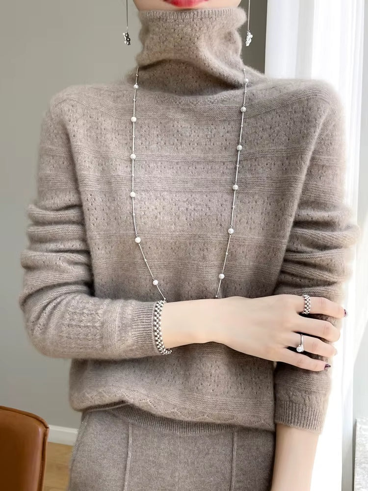 Turtleneck Sweater Women Soft Knit Relaxed Fit