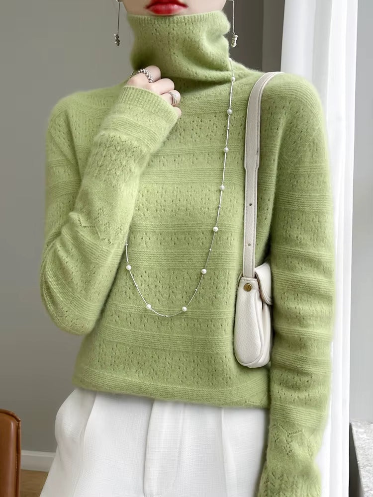 Turtleneck Sweater Women Soft Knit Relaxed Fit