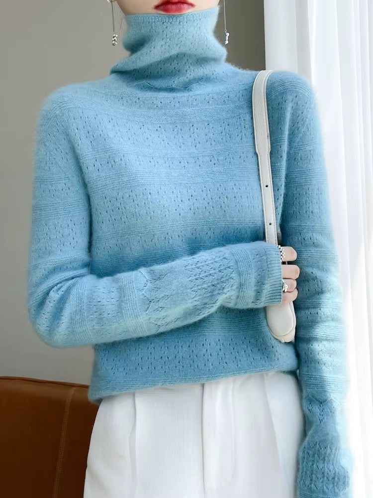 Turtleneck Sweater Women Soft Knit Relaxed Fit