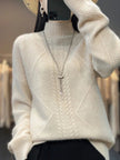Cable-Knit Turtleneck Sweater Women Soft Winter