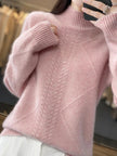 Cable-Knit Turtleneck Sweater Women Soft Winter